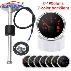 Reloj de nivel de combustible 52 mm, 0-190 ohm, 7 colores