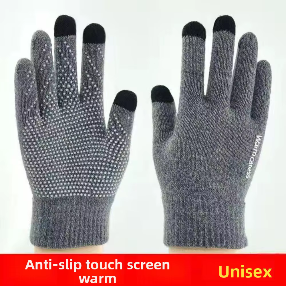 Guantes de invierno táctiles con forro polar y silicone antideslizante para conducir - imagen 2