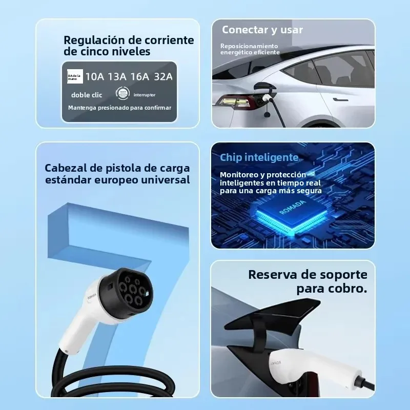 ROMADA Cable Cargador Tipo 2 7kW 32A - Vehículo Eléctrico - imagen 3