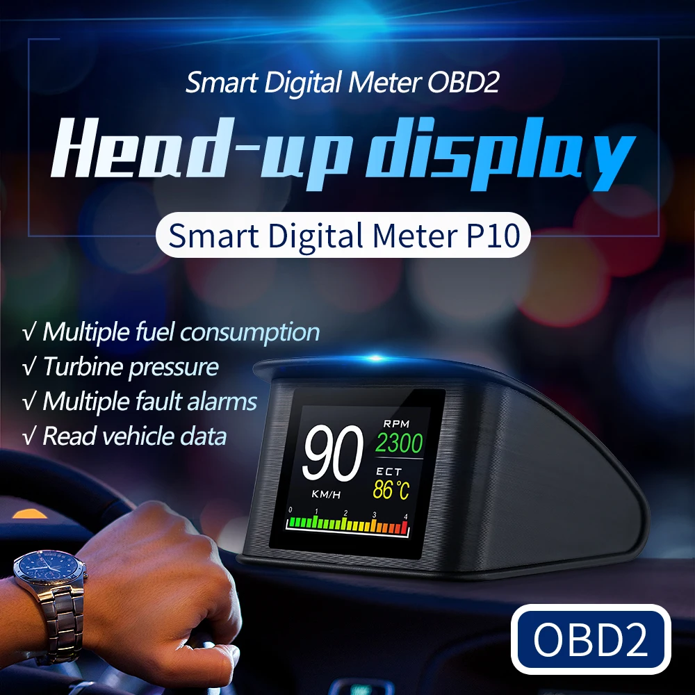 HUD OBD2 universal con velocímetro y tacómetro digital