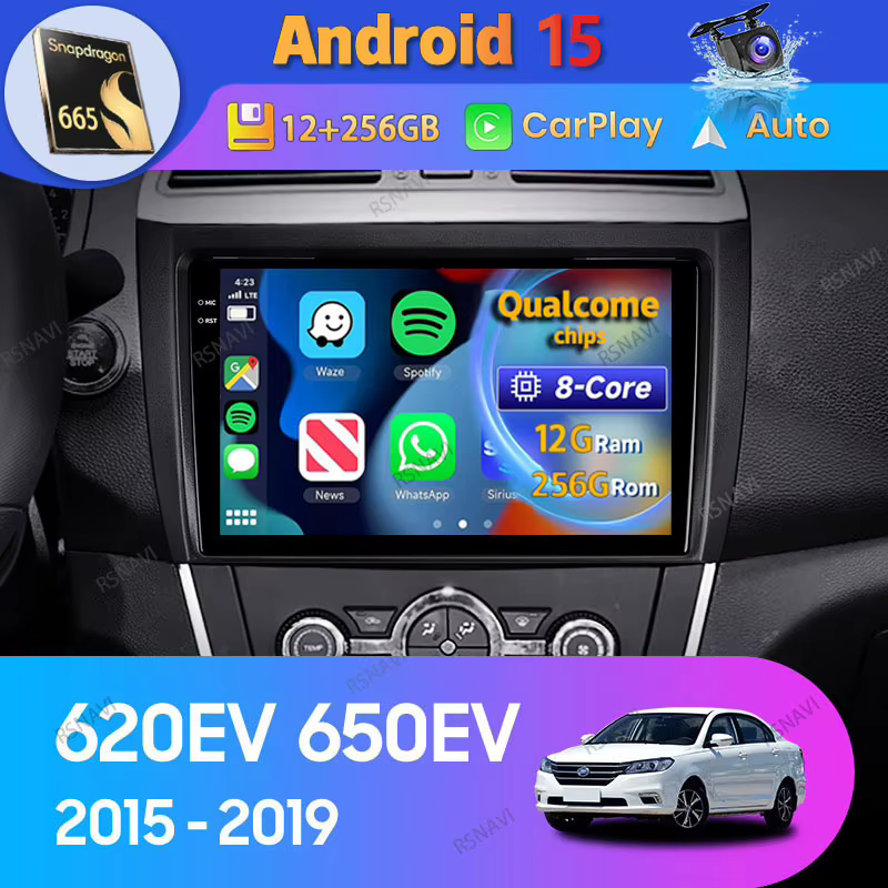 Radio Android 15 con CarPlay para Lifan 620EV/650EV (2015-2019)