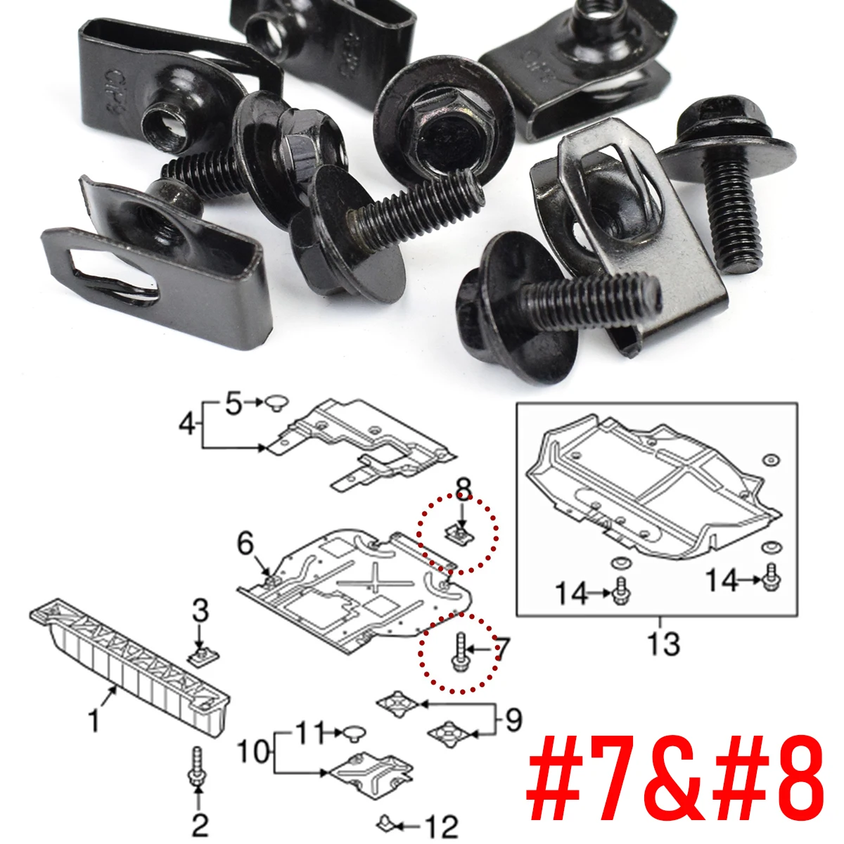 Pernos de carrocería, clips tuerca en U para motor y guardabarros - imagen 3