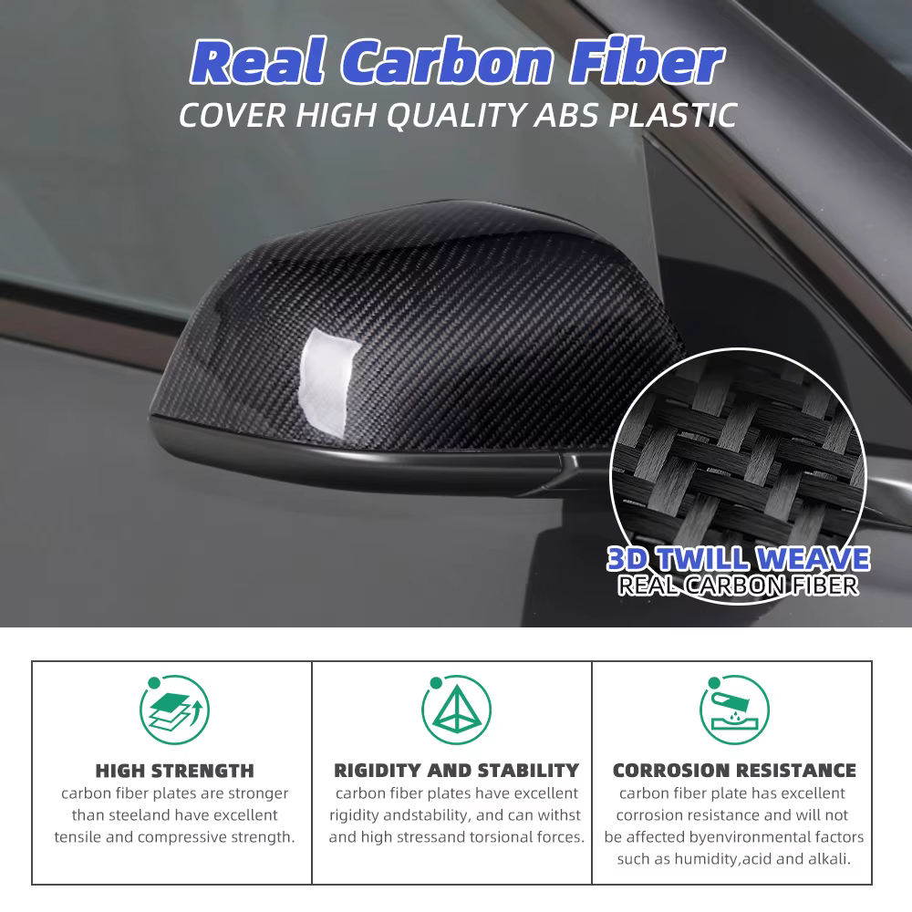 Carcasa espejo retrovisor carbono brillante para Tesla Model 3 - imagen 2