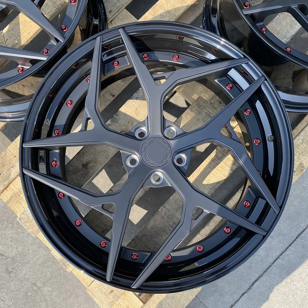 Llantas de coche de aleación 6061-T6 forjadas de 20 pulgadas estilo rueda de 2 piezas personalizadas de marca