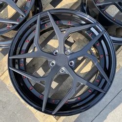 Llantas de coche de aleación 6061-T6 forjadas de 20 pulgadas estilo rueda de 2 piezas personalizadas de marca