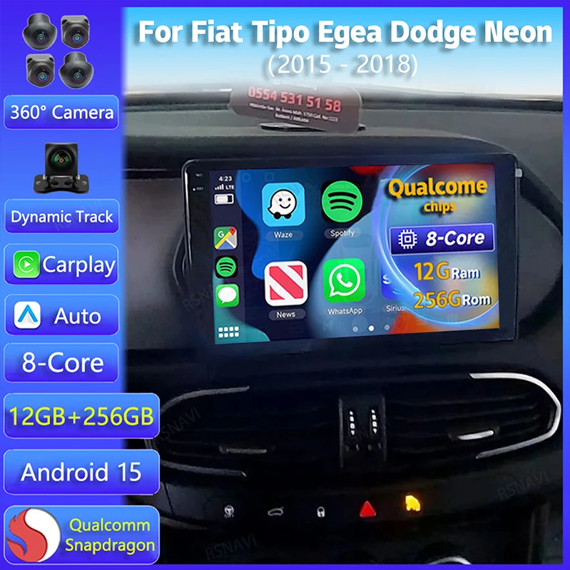 Radio multimedia con Android Auto y CarPlay para Fiat Tipo Egea
