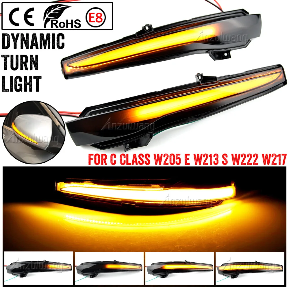 Espejo secuencial LED intermitente dinámico Mercedes Benz C E S GLC V