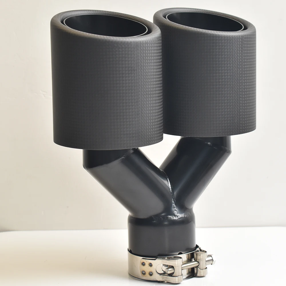 VREMUS Escape doble salida negro mate fibra carbono universal - imagen 3