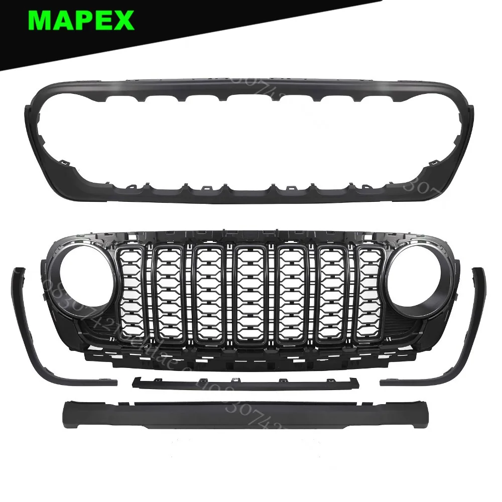 Parrilla delantera malla negra para Jeep Wrangler JL y Gladiator JT - imagen 2