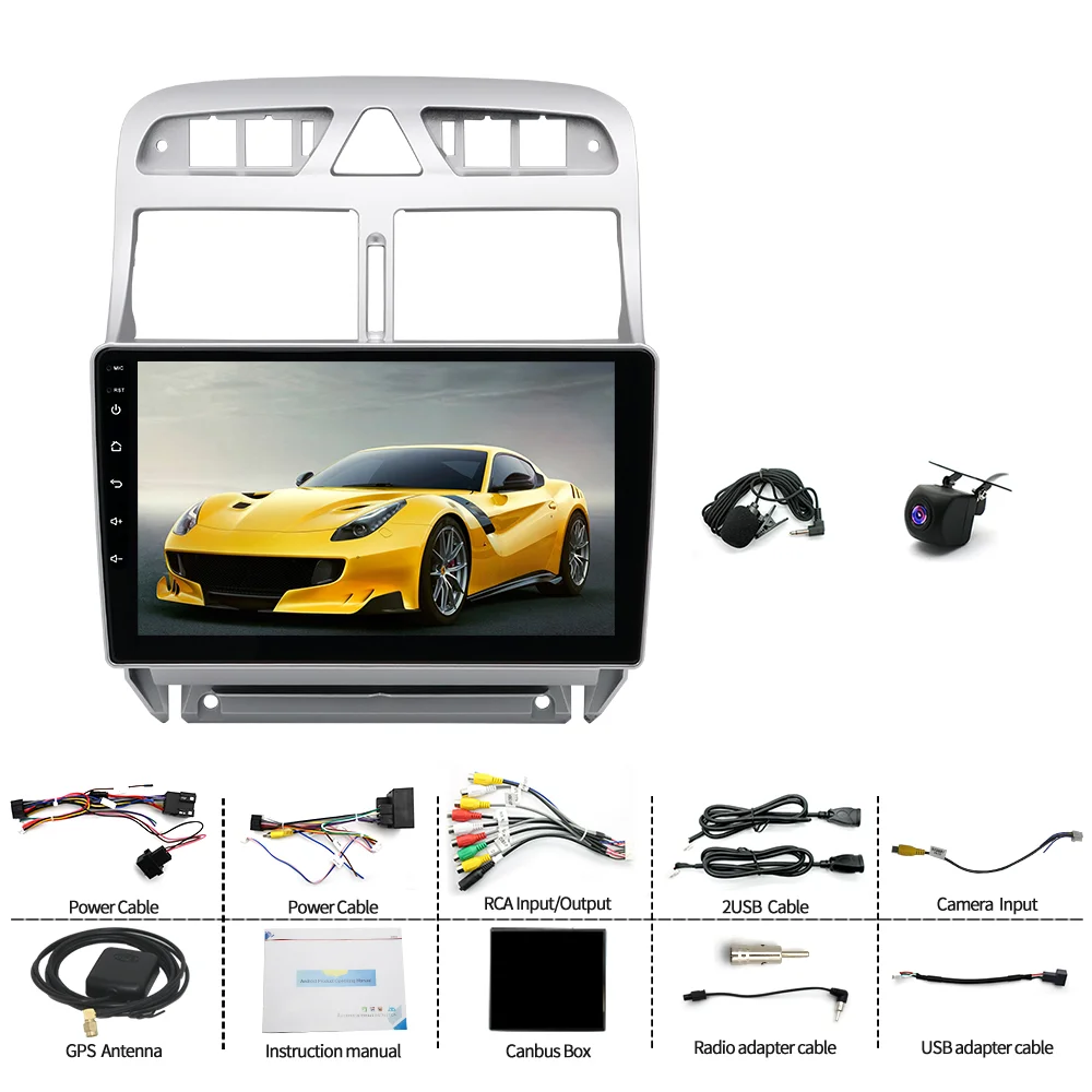 Interfaz CarPlay y Android Auto en radio para coche Peugeot 307