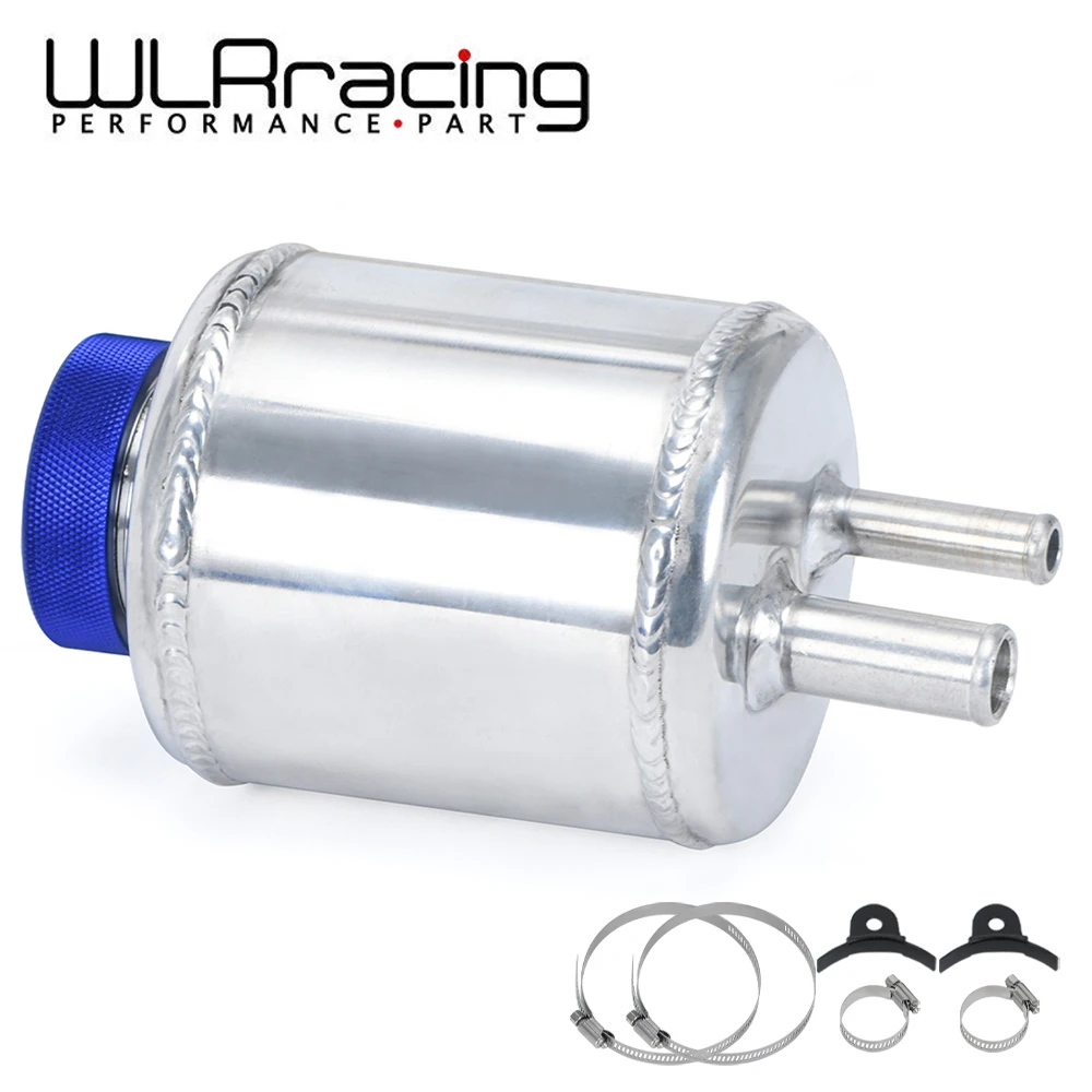 WLR - Bomba de tanque de dirección asistida de carreras de pila de combustible universal Tanque de respiro de aluminio Tanque de RESERVOIR DE FLUIDO con soportes