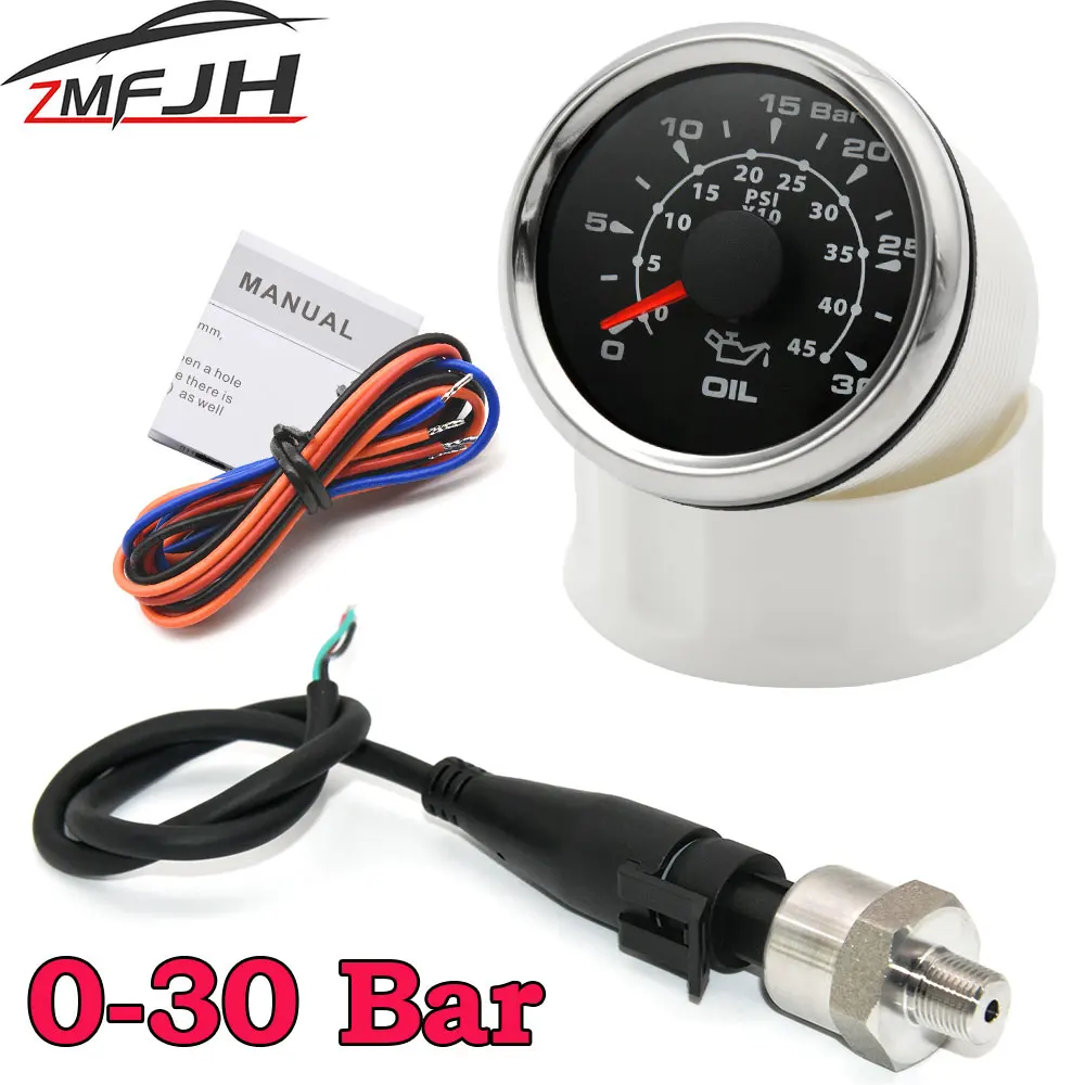 Manómetro de presión de aceite 0-30 bar con sensor 1/8 NPT