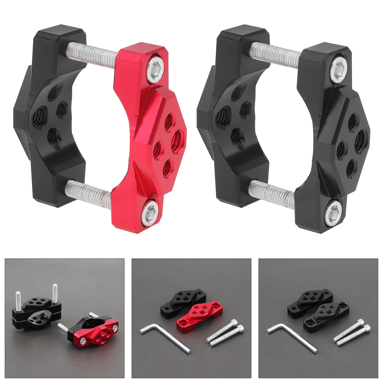 Soporte CNC universal con abrazadera 17-42 mm – Faro para moto, scooter y ATV