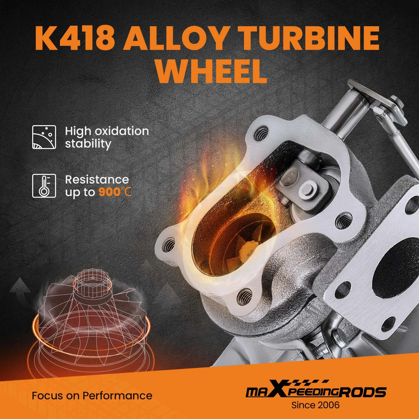 Rueda del compresor y entrada de aire del turbo Maxpeedingrods