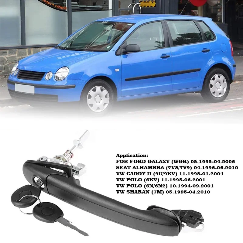 Nueva manija de cerradura de puerta de coche delantera derecha izquierda con llaves de barril para VW POLO 6N 6N1 6N2 para SHARAN SEAT ALHAMBRA GALAXY 6N0837207C/D
