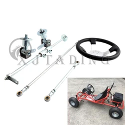 Kit de dirección para kart con volante 300 mm, mangueta y brida