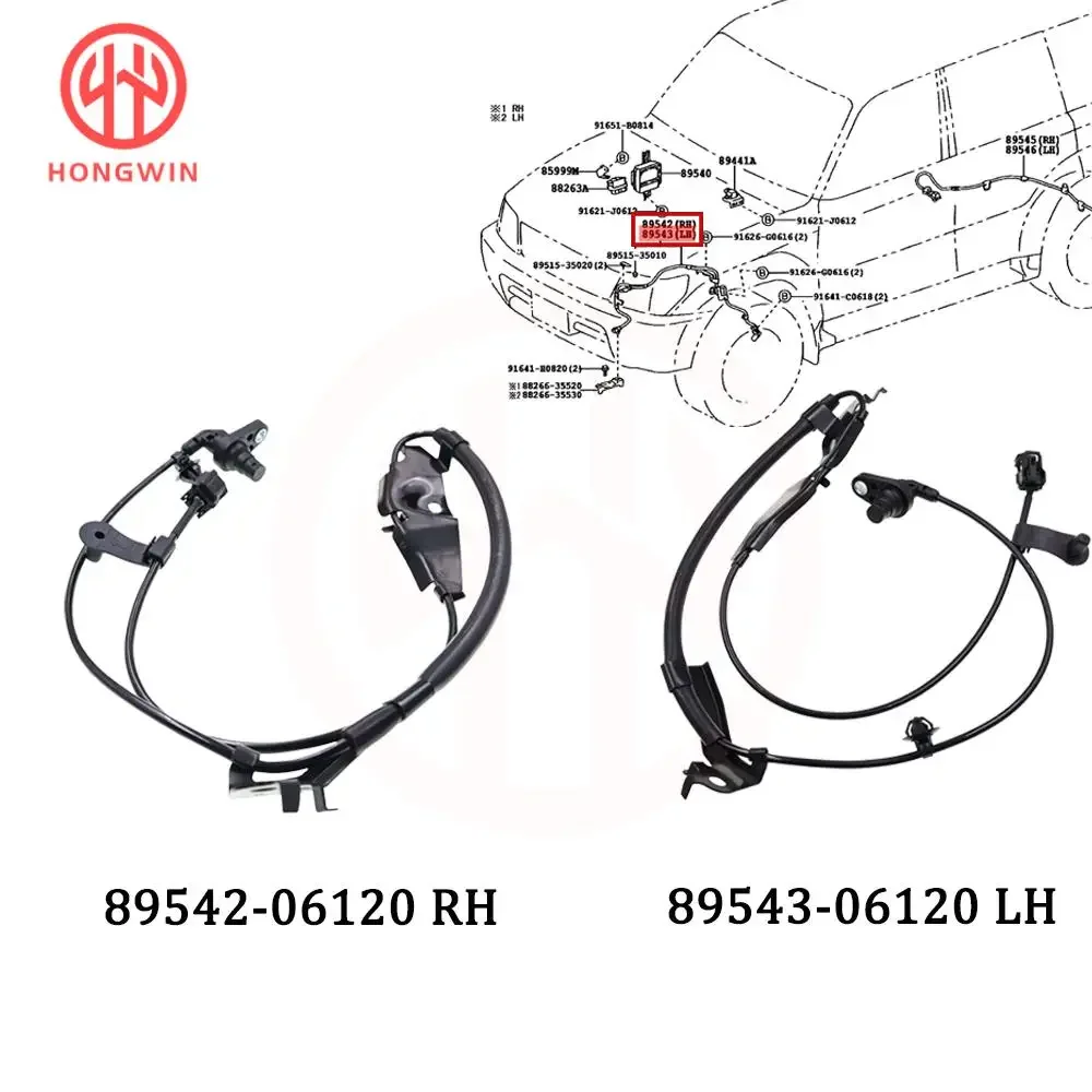 Sensor ABS velocidad rueda delantera 8954306120 Toyota Avalon Lexus ES - imagen 4