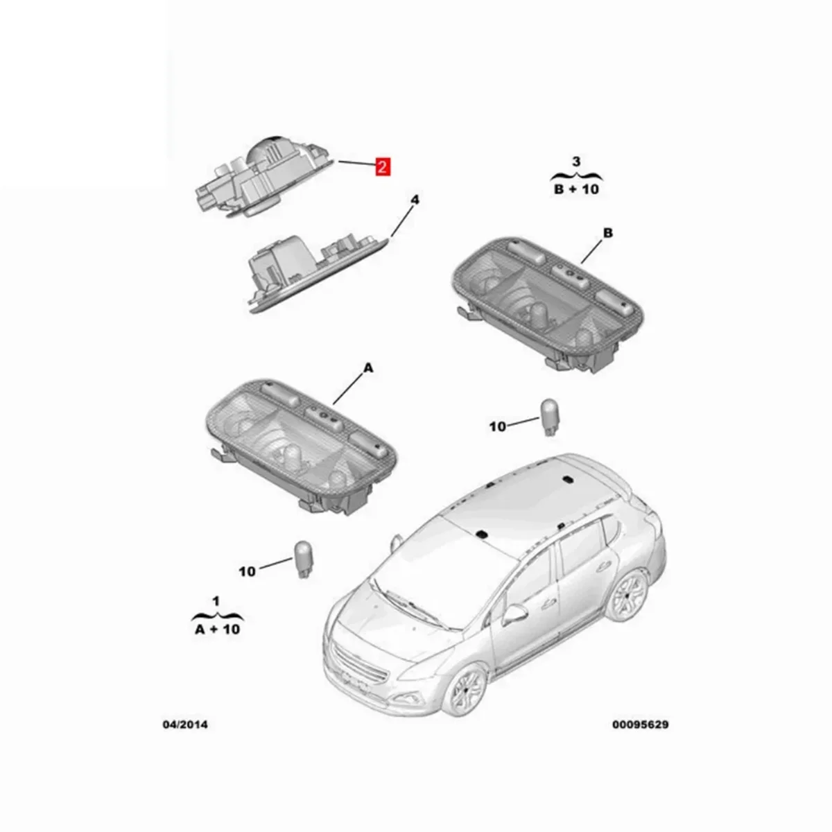 P0 Luz lectura interior Peugeot 3008 307 308 407 SW - imagen 2