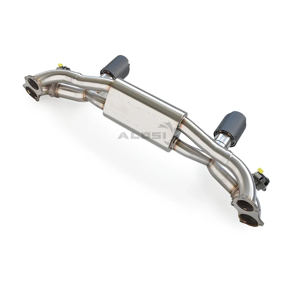 Escape catback fibra carbono doble salida Porsche 718 Cayman GT4 4.0L - imagen 3