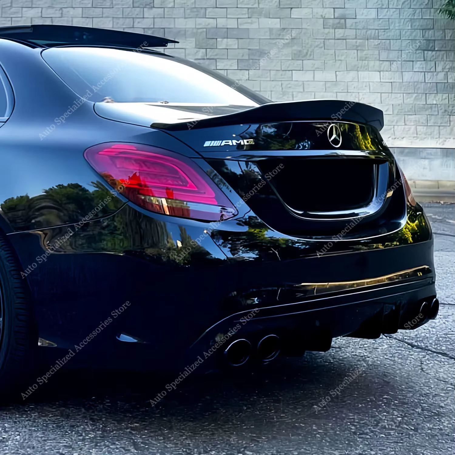 Alerón estilo PSM negro brillante para Mercedes Clase C 2014-2021