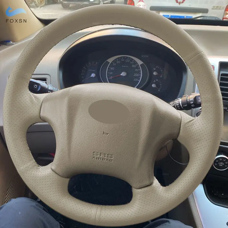 Cubierta de volante cuero perforado Beige – Hyundai Tucson 2006-2014