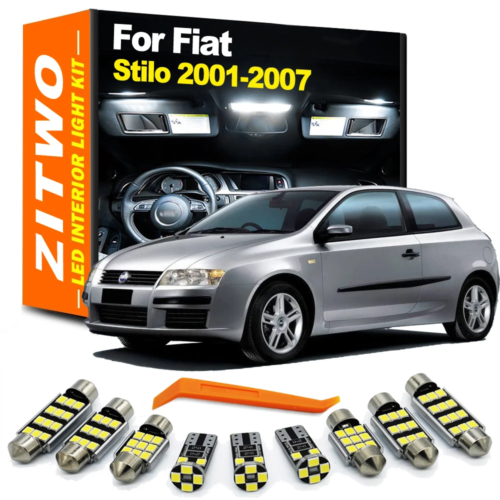 ZITWO 14 Uds Canbus bombilla LED Interior cúpula mapa Kit de luz de lectura para Fiat Stilo 2001 2002 2003 2004 2005 2006 2007 2008 2009 2010