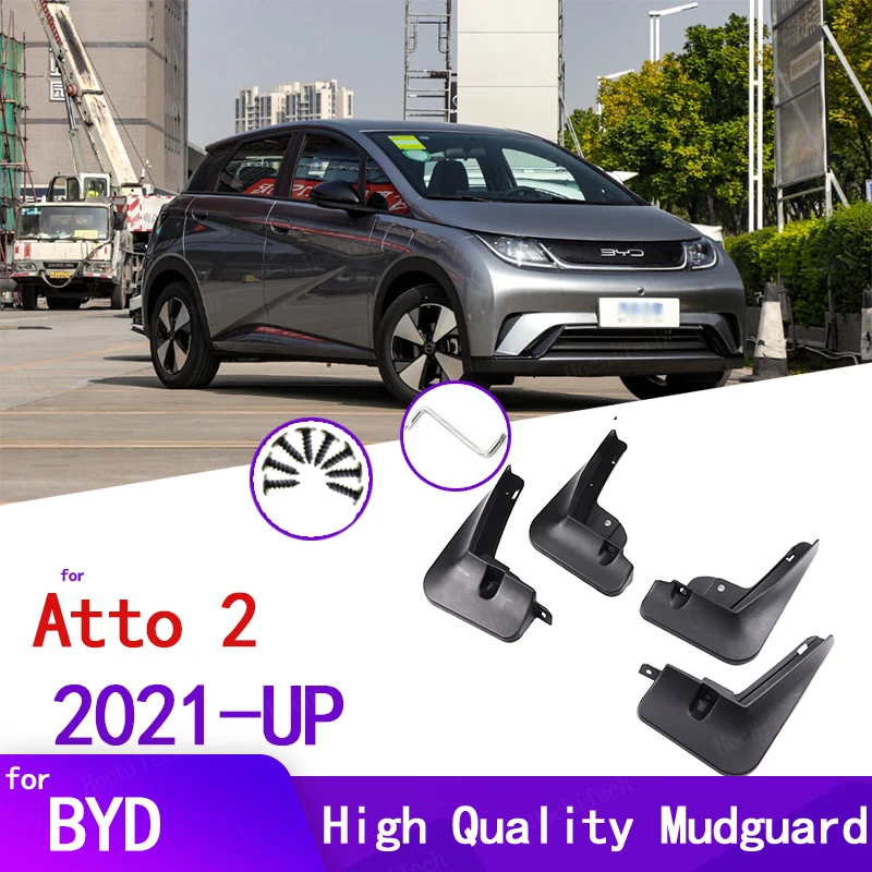 4 Uds guardabarros negros para BYD Dolphin EA1 Atto 2 2021 2022 2023 guardabarros protectores contra salpicaduras guardabarros delanteros traseros guardabarros