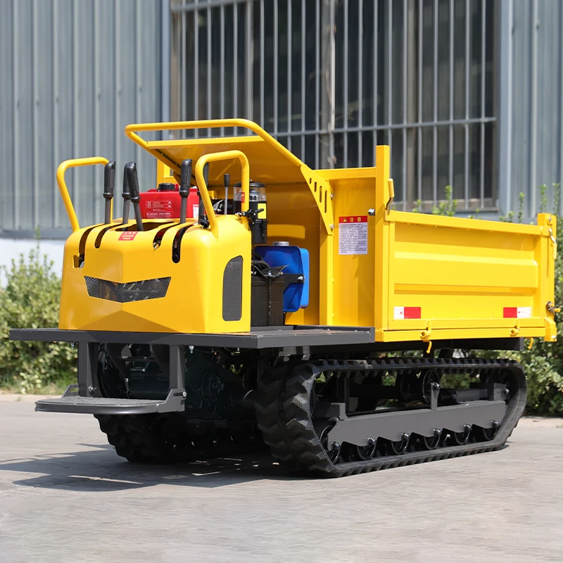 Mini dump truck sobre orugas diesel 1,5 t – portador con volcado para carga - imagen 2