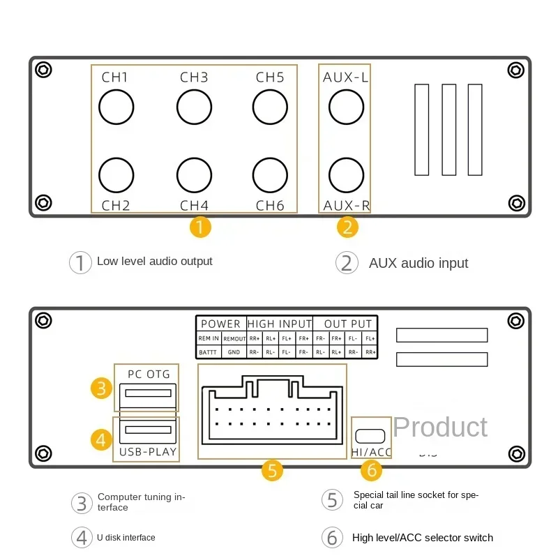 Amplificador DSP EQ31 de potencia con subwoofer 4 entradas 6 salidas - imagen 4