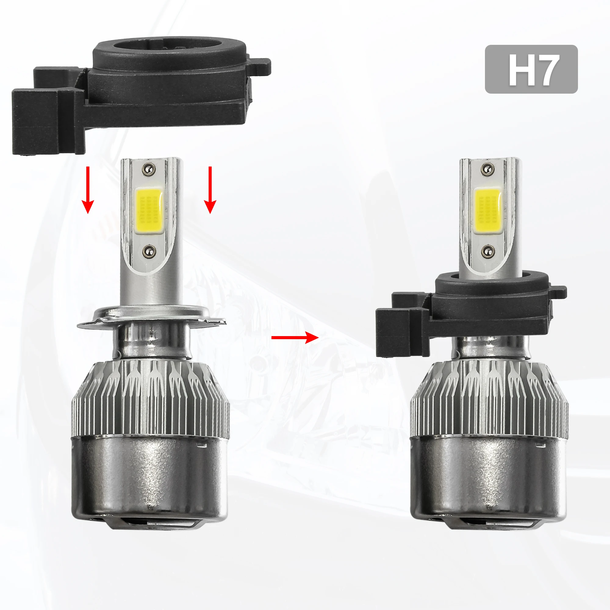 Adaptador base faro LED H7 UXCELL para Ford Fiesta 2009-2014 - imagen 2