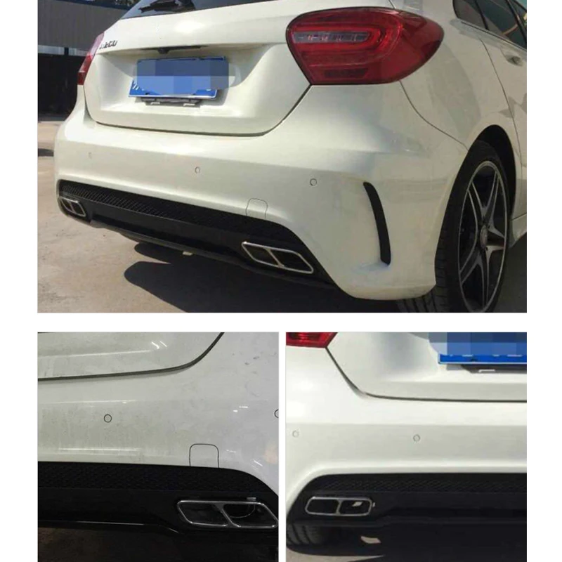 Labio parachoques trasero para difusor Mercedes A45 W176 con puntas de escape - imagen 2