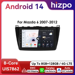 Radio Android CarPlay Hizpo 9 pulgadas 2DIN con GPS para Mazda 6 (2012-)