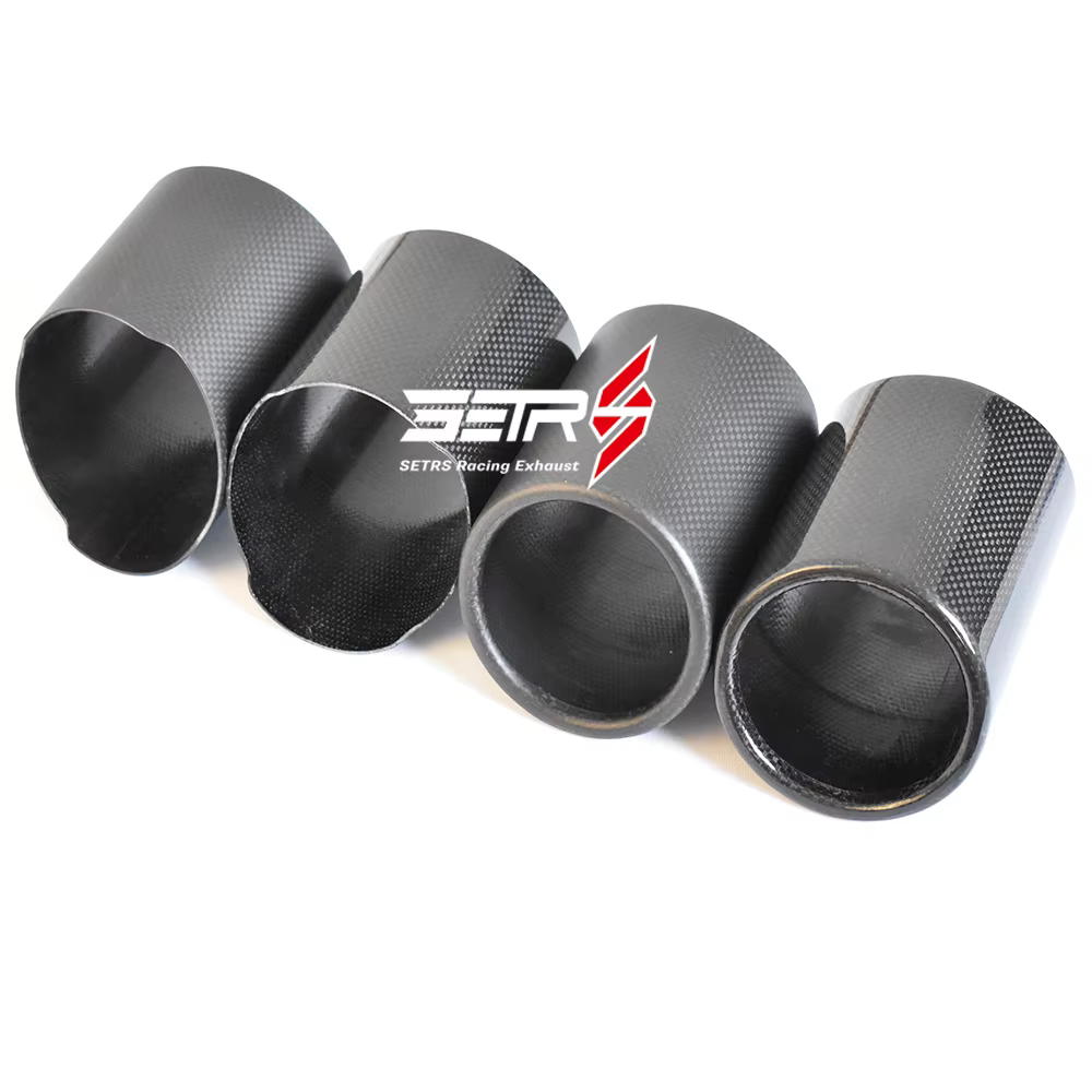 Embellecedor de escape universal en fibra de carbono mate o brillo - imagen 2