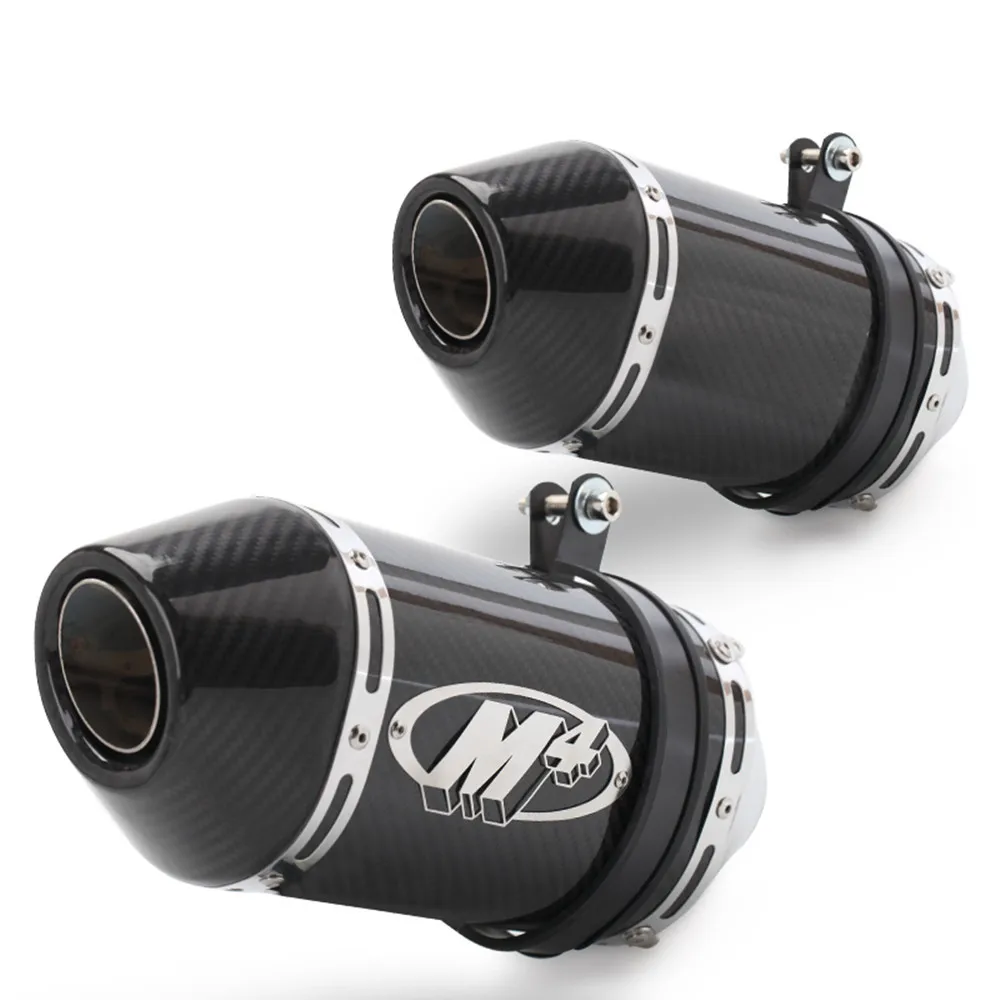 Silenciador escape M4 fibra carbono 51mm para moto - imagen 4