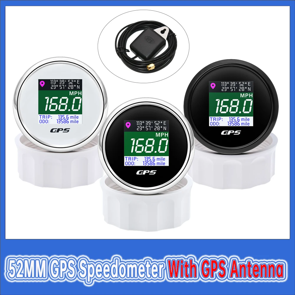 Velocímetro GPS impermeable con odómetro LCD para coche y moto