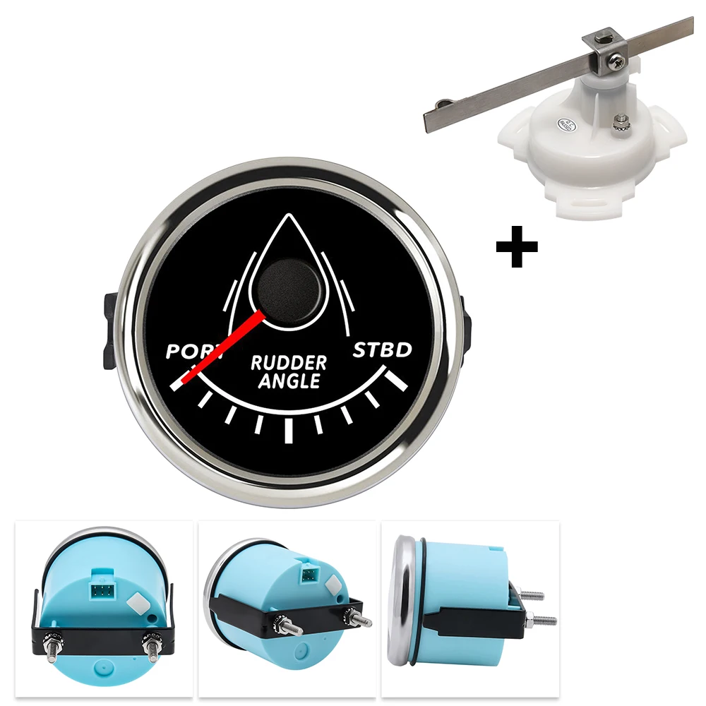 Indicador ángulo timón 52 mm retroiluminación roja ohm yate 12/24V