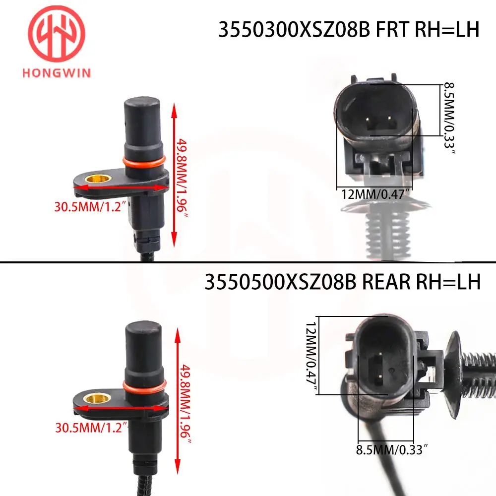 3550300 XSZ08B 3550500 XSZ08B Sensor ABS delantero trasero izquierdo derecho para Great Wall HAVAL H2 - imagen 4