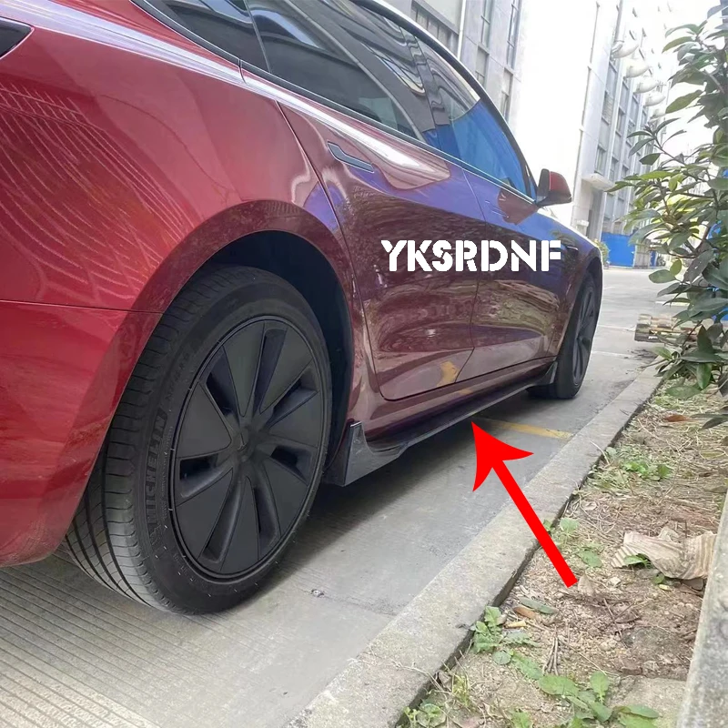 Kit carrocería negro Tesla Model 3/Y 2018-2025 alerón falda lateral - imagen 2