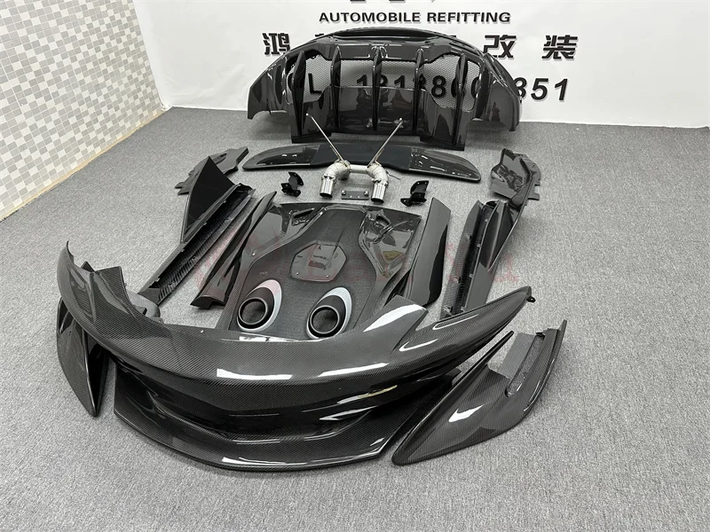 Kit body kit fibra carbono McLaren 570S 570GT 540C 600LT parachoques faldón capó ala - imagen 4