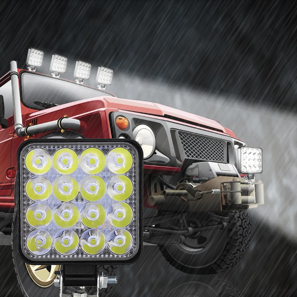 Luz de trabajo LED cuadrada faro auxiliar para coche - imagen 3