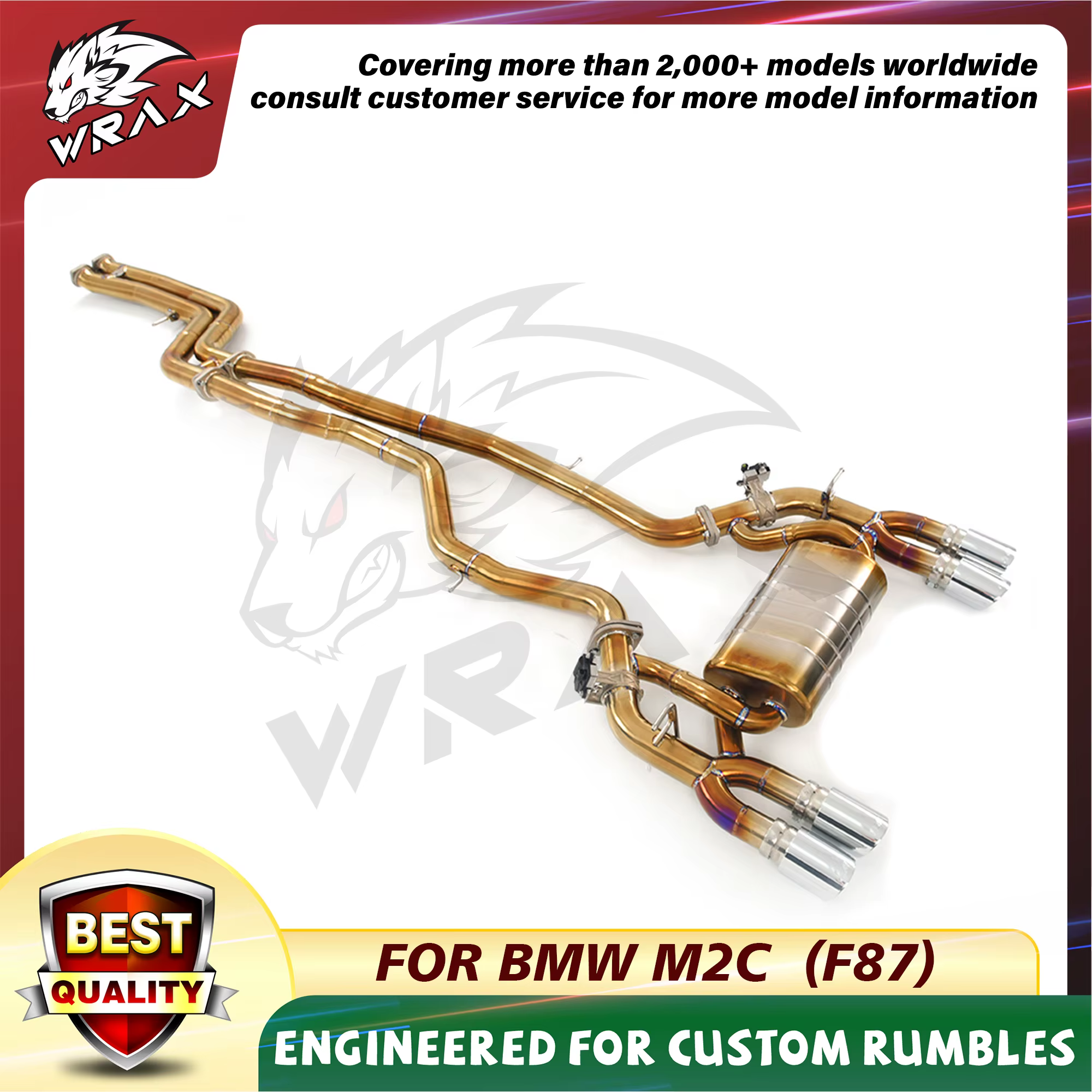 WRAX escape de titanio para BMW M2C (F87) sistemas de válvula de Control de escape eléctrico accesorios de coche Catback reemplazo perfecto