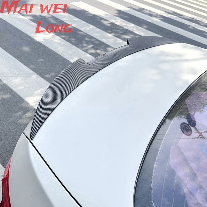 Para BMW 5 Series F10 F18 M5 520i 528i 535i 525i 530i 2010 11 12 13 14 15 16 17 negro carbono ABS tapa trasera del maletero alas del alerón del coche - imagen 3