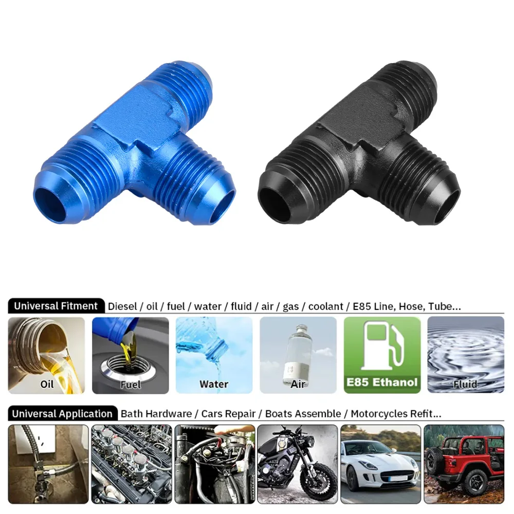 Acoplador en T de aluminio negro/azul