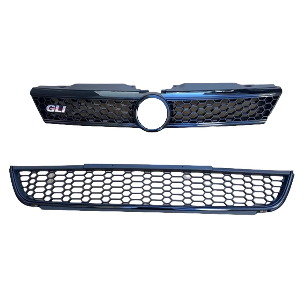 Rejilla delantera VW Jetta Hex 2011-2014 panal negro brillo con cromo - imagen 4