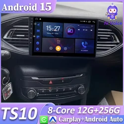 Radio 2 DIN con CarPlay y Android Auto para Peugeot 308 T9 (2013-2017)