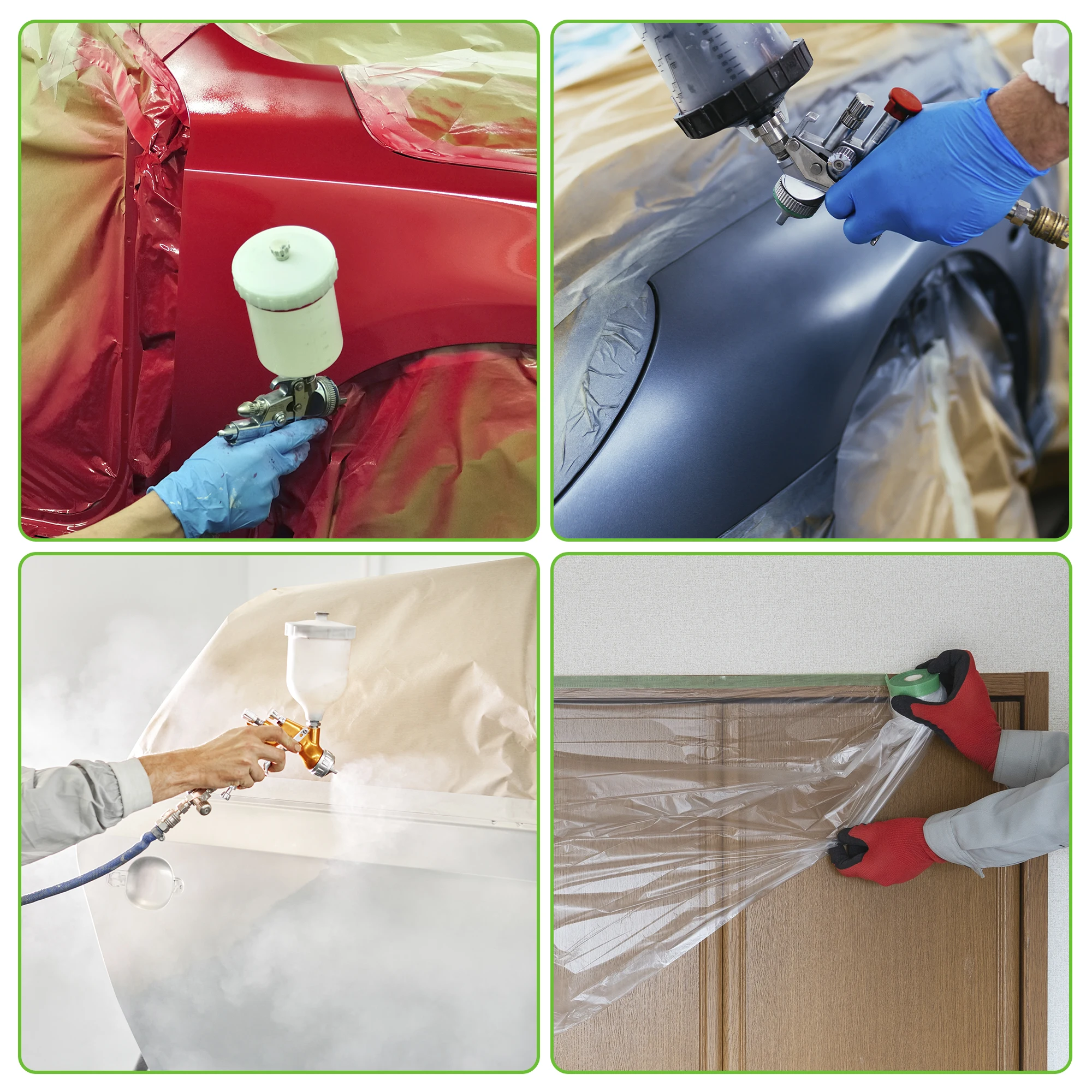 X Autohaux-Película protectora de plástico para pintura de coche, película de PE de 15M, 19M, 25M, 30M de largo, 40cm-380cm de ancho, pregrabada - imagen 2