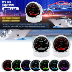 Velocímetro digital GPS resistente al agua con antena y 7 colores