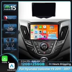 Radio multimedia Android 15 para Hyundai Veloster FS 2011-2017 con CarPlay