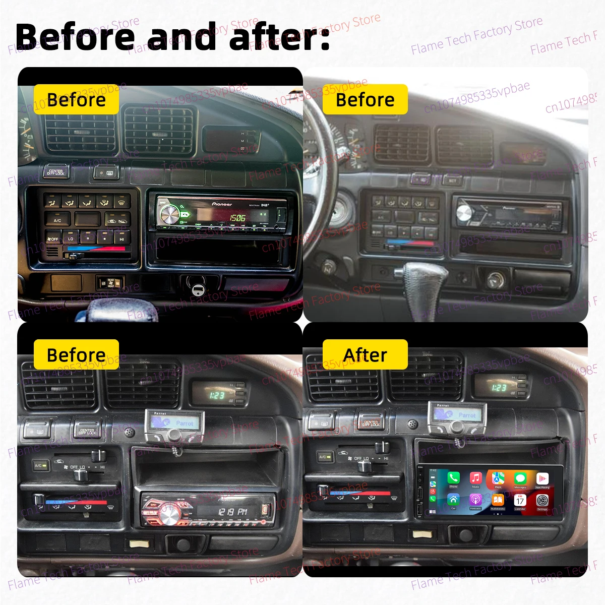 6,86 "1 Din Android Radio Multimedia para coche para Toyota Land Cruiser Hg 80 1991-1994 Android Auto unidad principal estéreo Carplay GPS Wifi - imagen 2