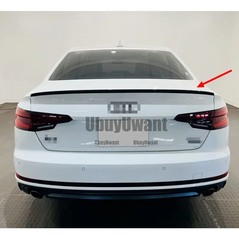 Para Audi A4 B9 alerón trasero del maletero 2017 2018 2019 2020 Material ABS alerón trasero de Color negro o sin pintar para Audi A4 B9 - imagen 4
